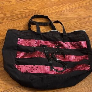 Victoria’s Secret “VS” tote bag with hot pink sequins